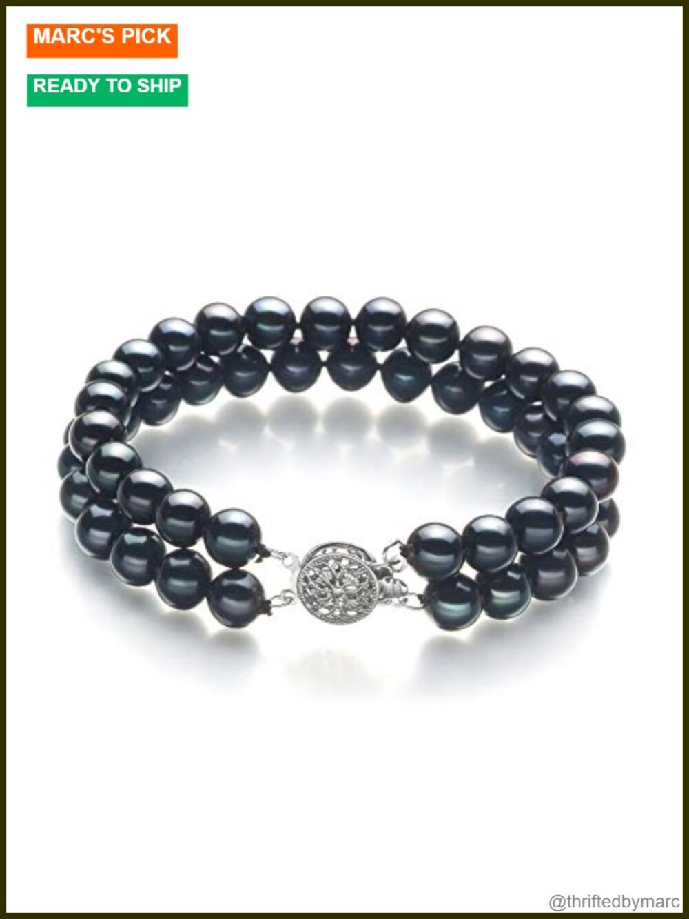 Double Strand AA Freshwater Cultured Pearl Bracelet 925 Sterling Silver